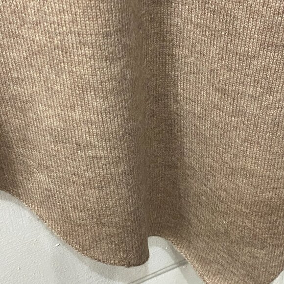 Neiman Marcus Cashmere Sz M Beige Tunic Sweater 3/4 Sleeve Asymmetrical Hem - Picture 10 of 11
